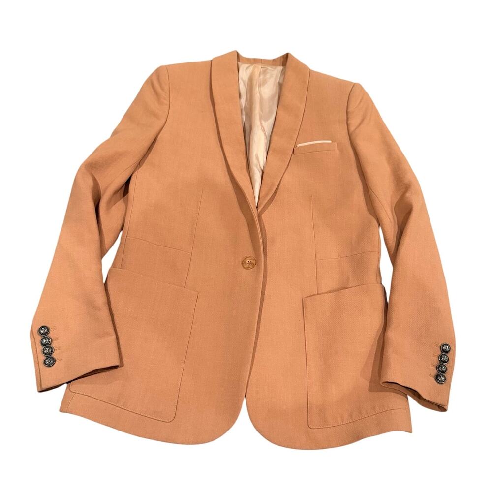 The Kooples Camel Khaki One Button Suit Jacket Blazer size EU 38 Medium